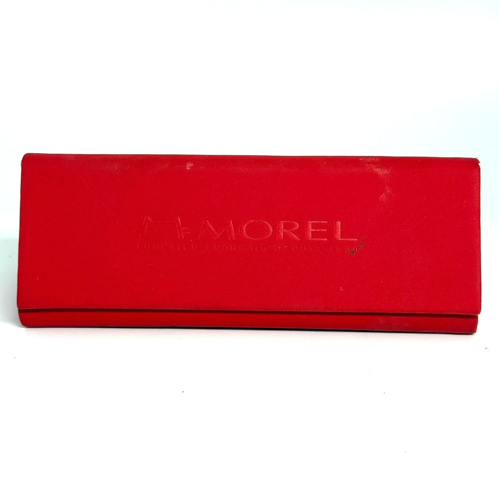 Morel Lunetier Francais Red Folding Eyeglass Case Magnetic Hard Shell
